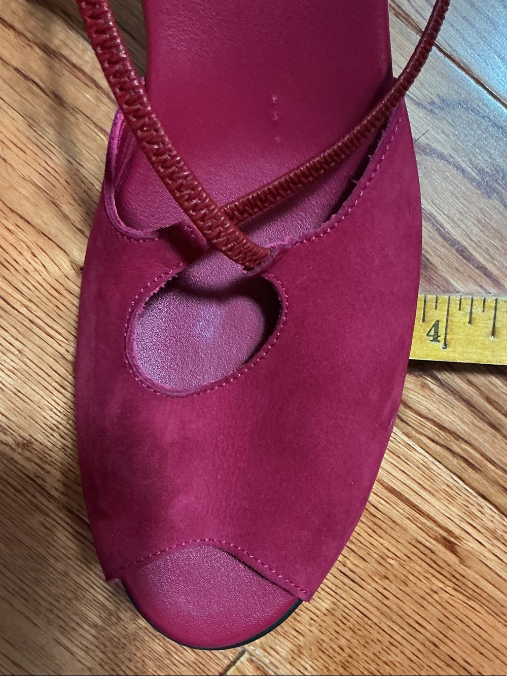 Arche Women's Berry Red Suede Slingback Sandals - Picture 8 of 9